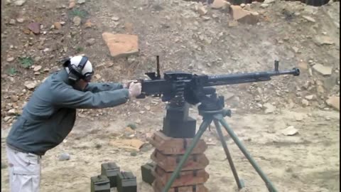 Shooting a DShK Heavy Machine Gun