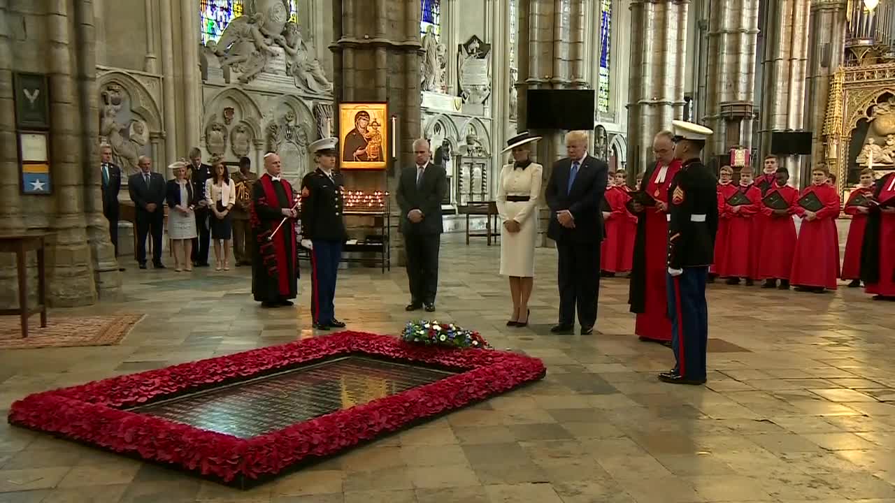 President Trump - First Lady tour Westminster Abbey. 2019