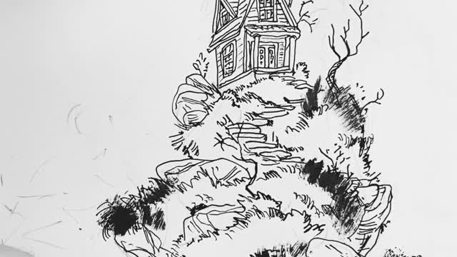 drawing video of a landscape