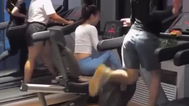 Funny Unknown Tranny on The treadmill