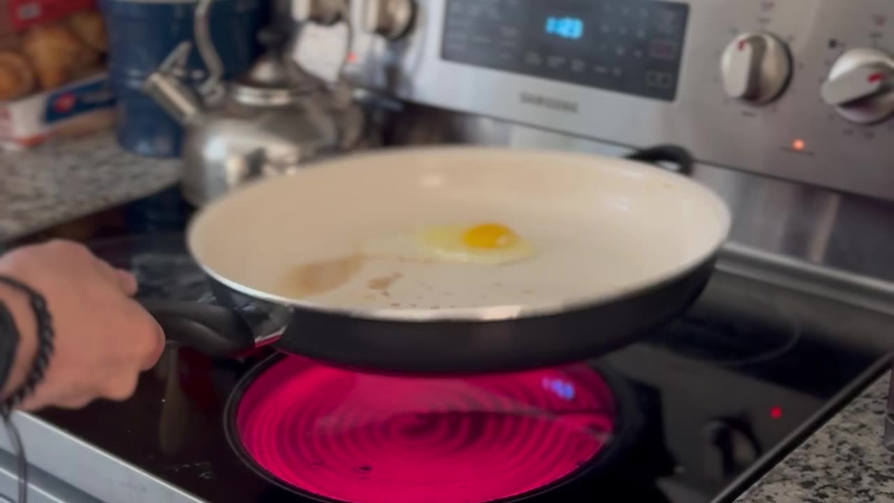 Flying Egg Slam-Dunked Back Into Frying Pan