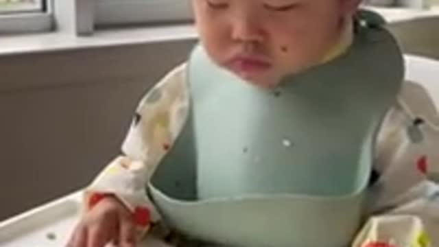 Sleeping baby eating video