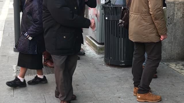 Elderly Man Dances in the Streets of Italy