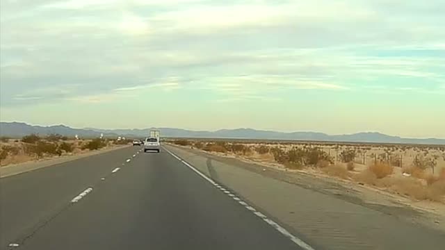 Distracted Truck Runs Off Road