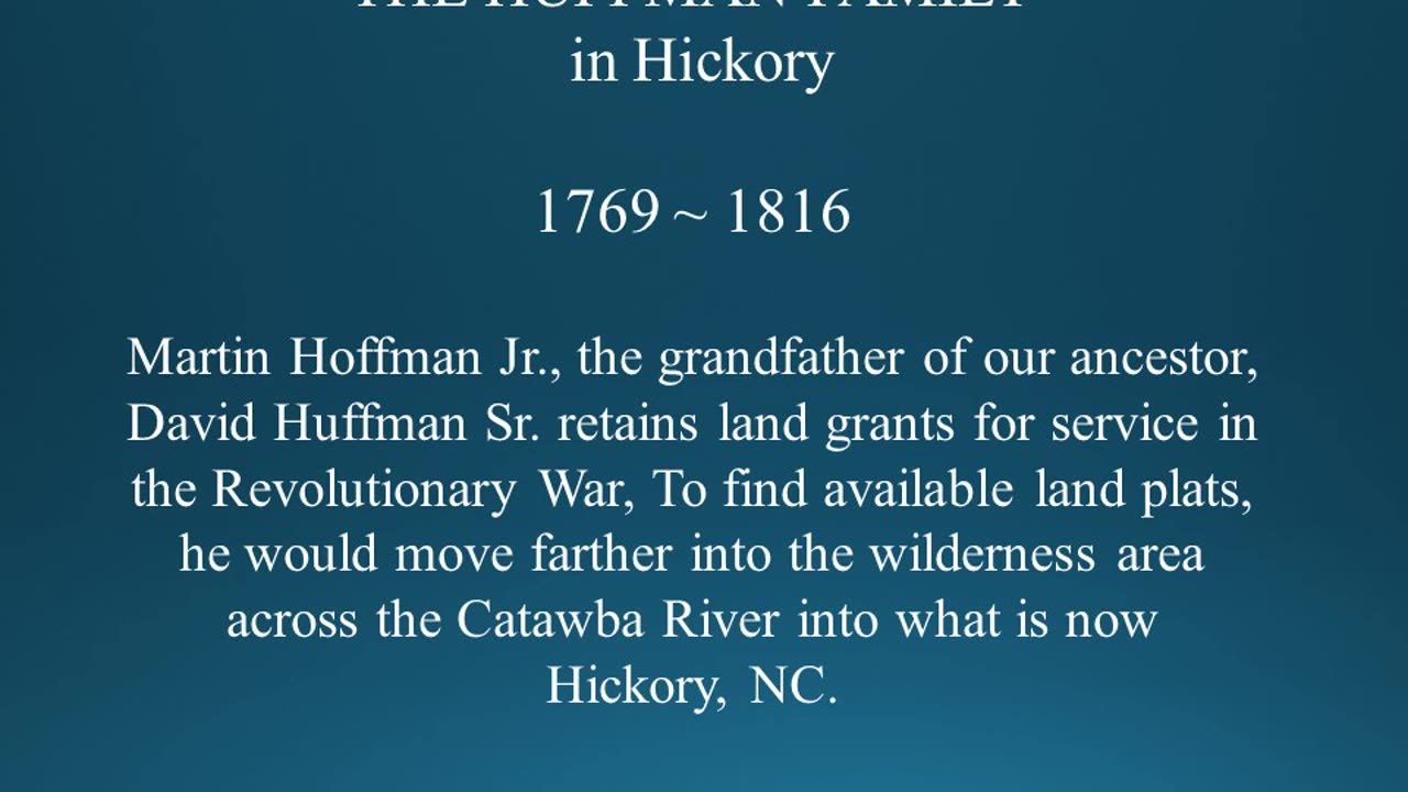The Huffmans who settled North Carolina