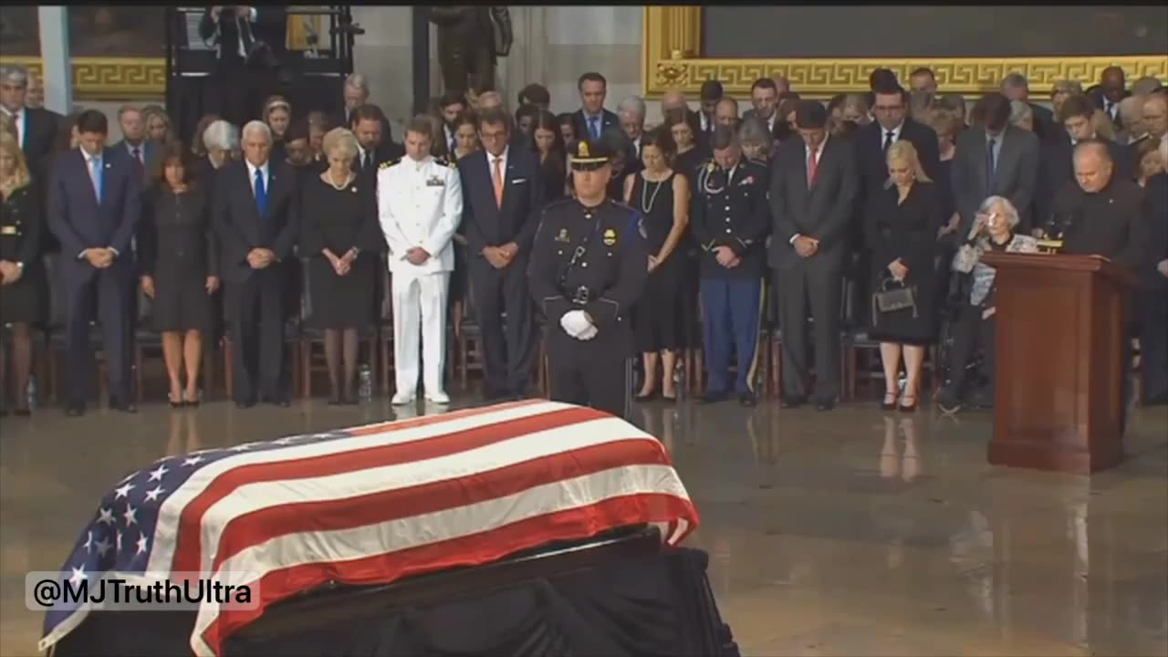 John McCains Wrinkled Flag Casket Carried into the US Capitol