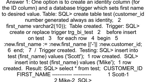 insert auto generated number of one column into another column