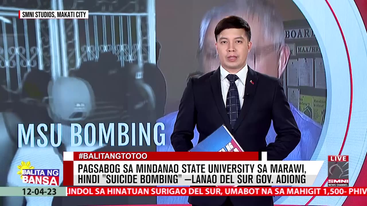 Pags*bog sa Mindanao State University sa Marawi, hindi "suic*de b*mb*ng" —Lanao del Sur Gov. Adiong