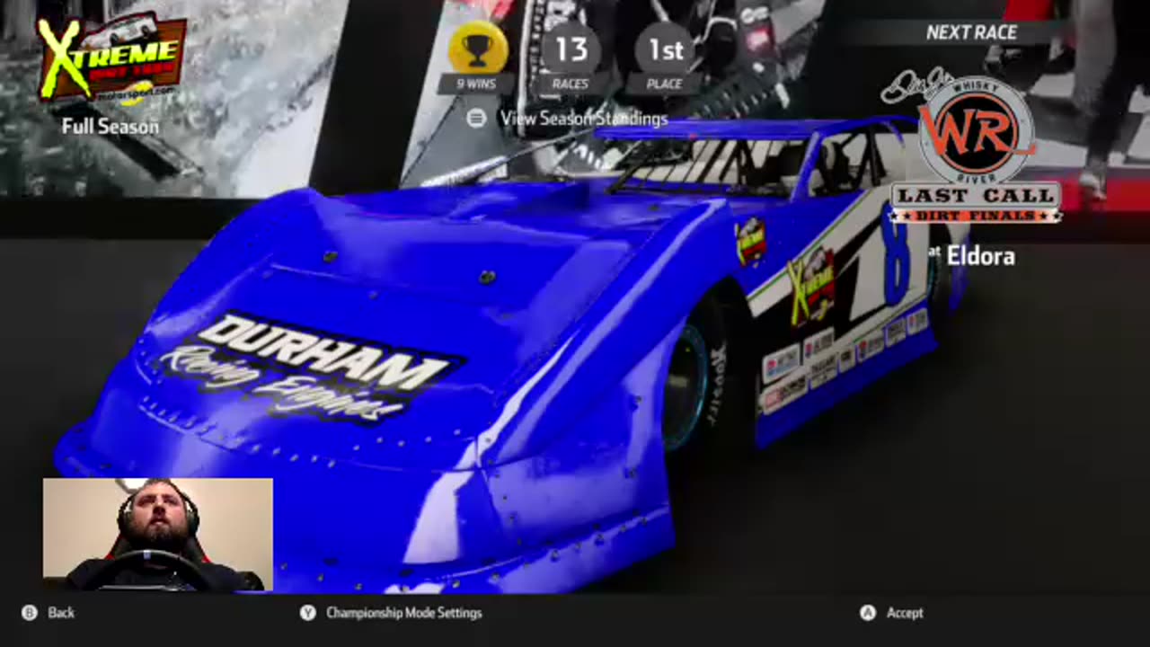 100% Late Model Season in Xtreme Dirt Tour on NASCAR Heat 3. Race #13. Charlotte.