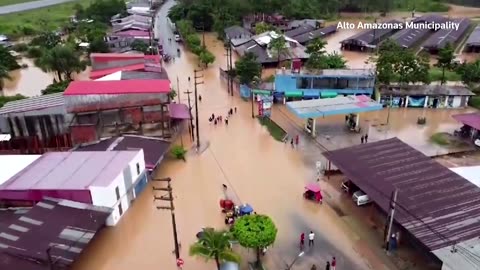 Heavy rain floods homes in northeastern Peru