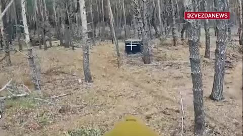 An FPV drone threw a munition into a hideout with the AFU in the Kursk border area.