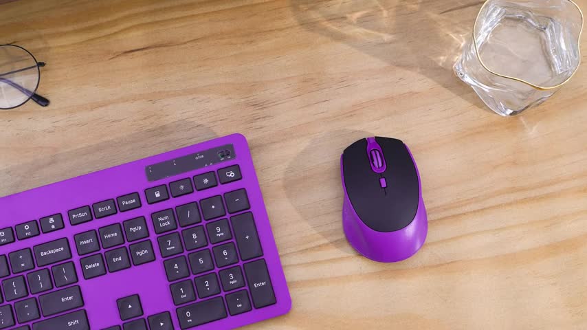 purple keyboard and mouse