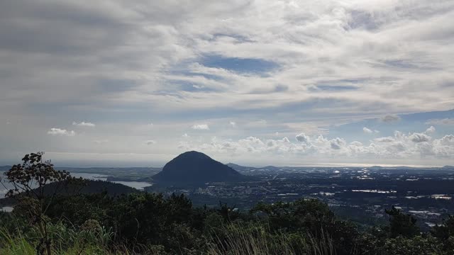 View from the top of the mountain on Jeju Island