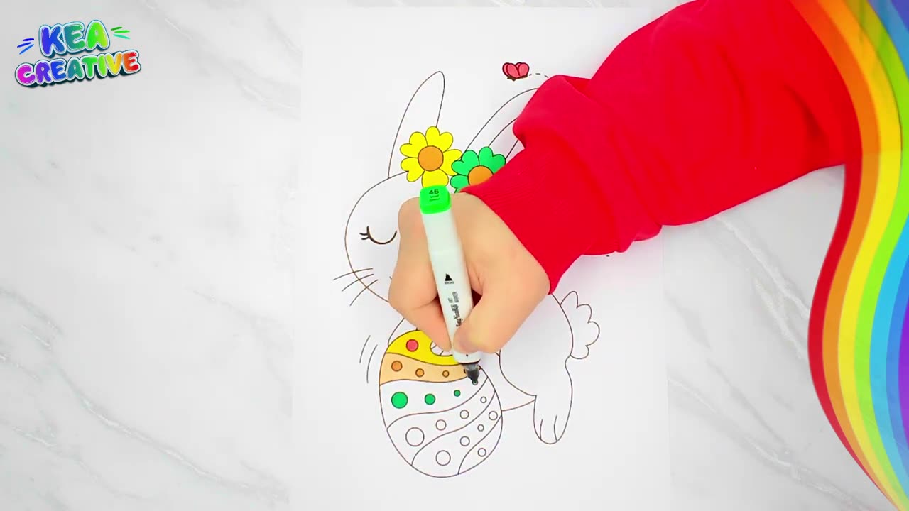 Easter Bunny- How to Coloring The Cutest Easter Bunny @KeaCreative2