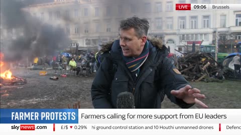 Brussels: Fires erupt as furious farmers protest outside European Parliament