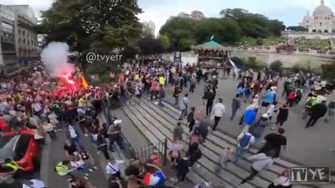 Paris France Anti QR Protest Break Thru Gates!