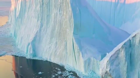 How beautiful is the Greenland glacier at sunset