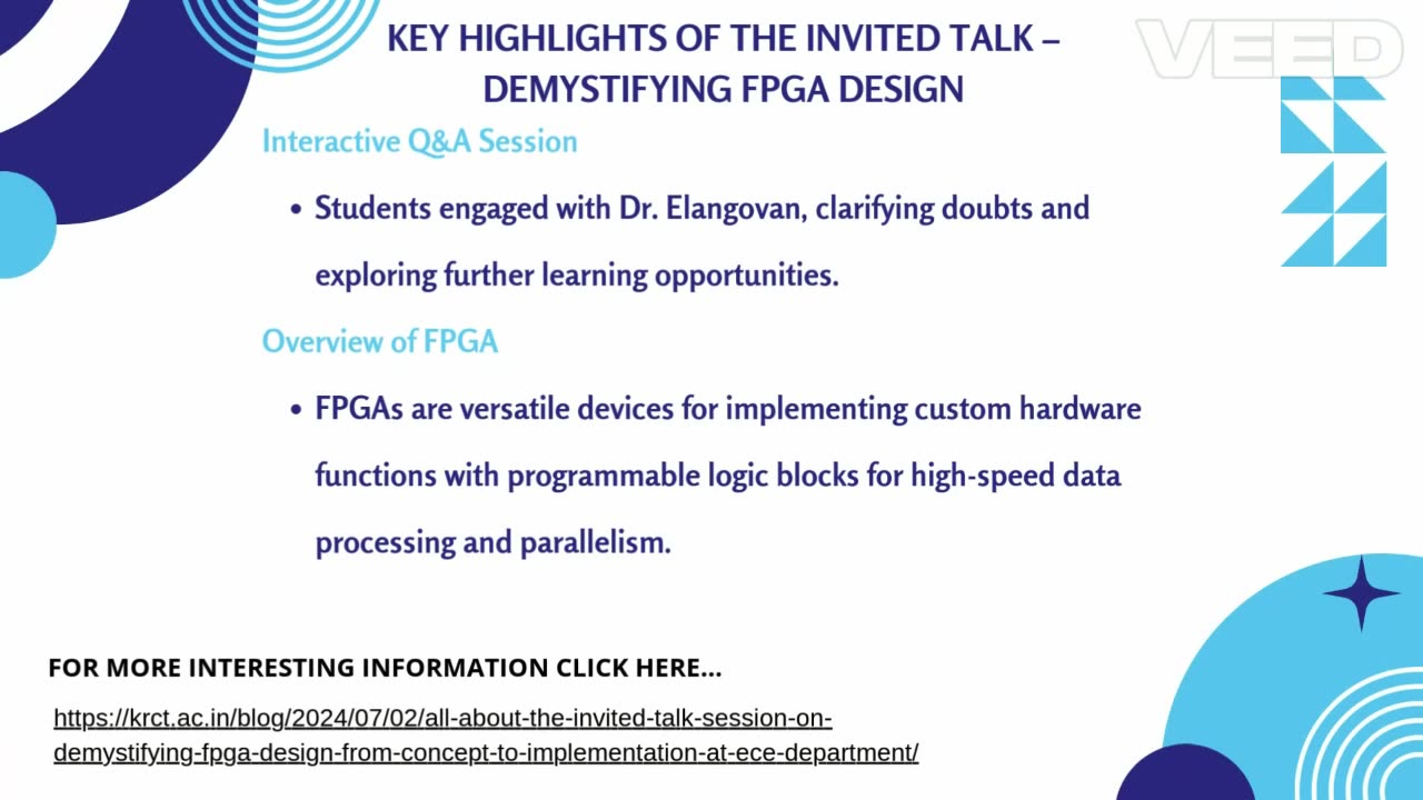 ECE Talk session on Demystifying FPGA Design at KRCT