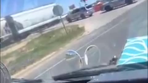 Cops try to cross Rail Road tracks with the crossing arms down...