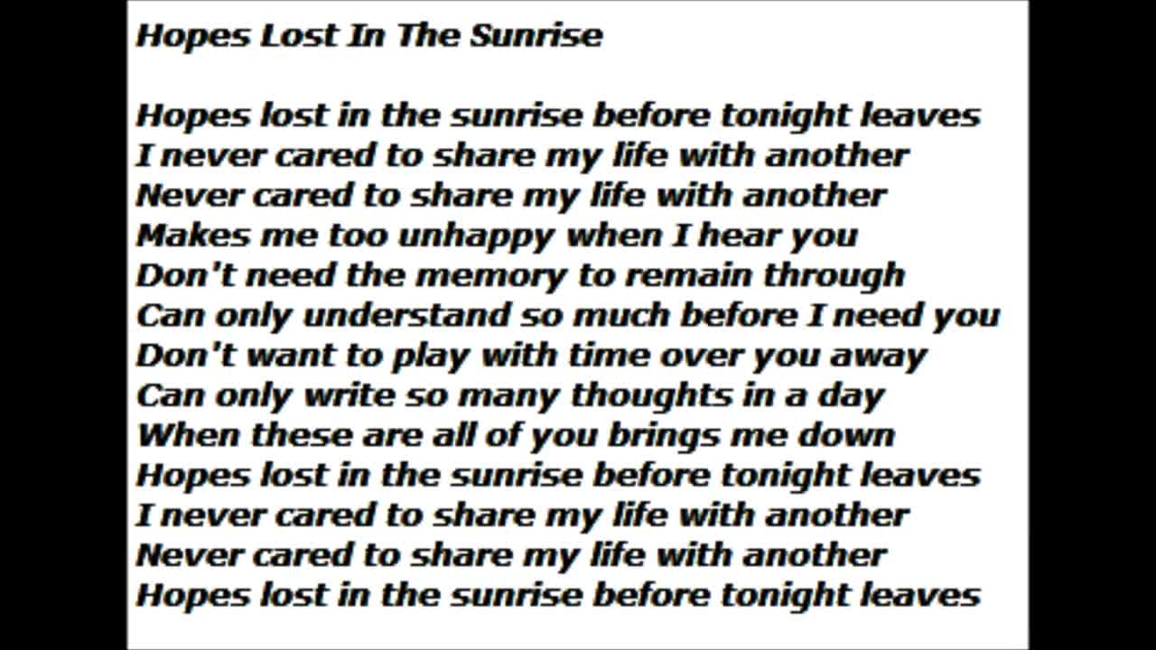 Hopes Lost In The Sunrise