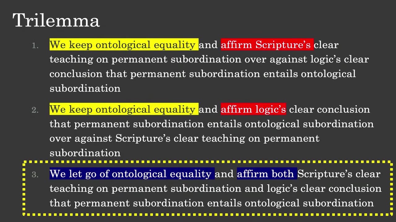 Coequality vs Scripture and Reason a Trilemma for Trinitarians - Sean Finnegan