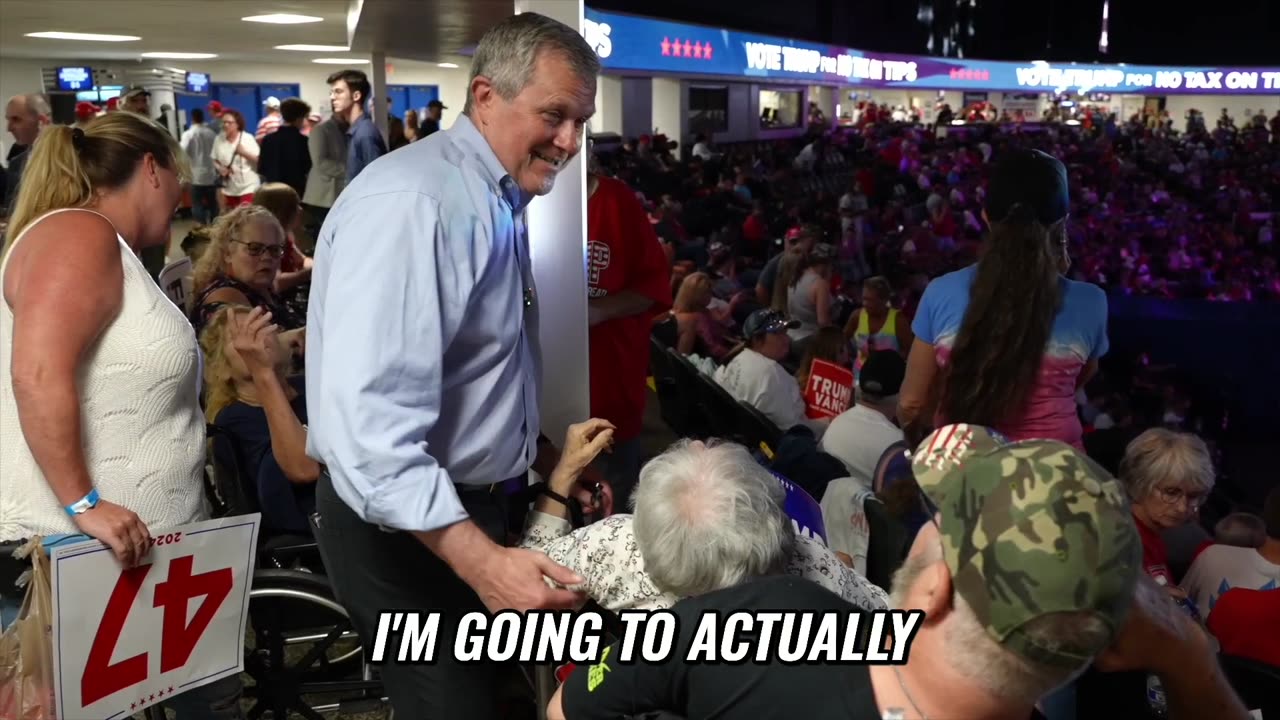 Talking with a 93 year old woman at a Trump rally. Don't let the old in, even at 93 years old.