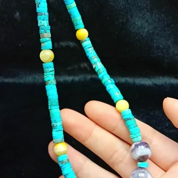 Natural turquoise bumble bee Amethyst gemstone necklace Perfect Gifts For Her 20240124-04-08