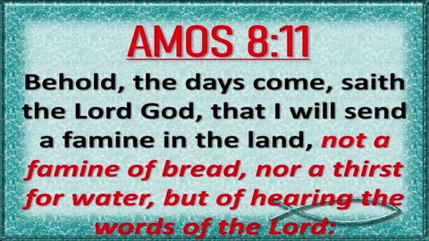 A Famine In The Land! Heb 4:7