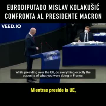 EURODIPUTADO CROÁTA LLAMA ASESINO A MACRON EN SU CARA POR INYECCIÓN COVID OBLIGATÓRIA