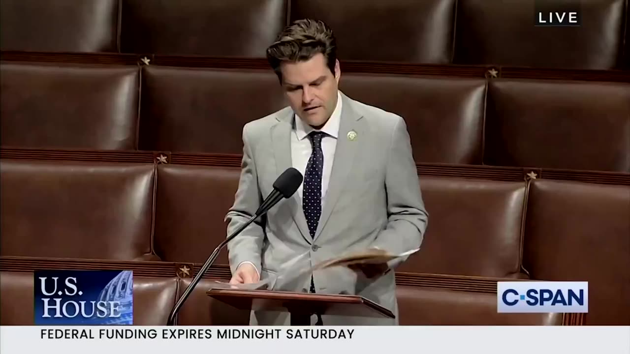 Matt Gaetz on the house floor