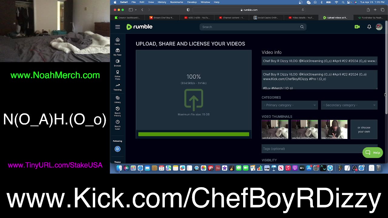 Chef Boy R Dizzy VLOG: @KickStreaming (O_o) #April #23 #2024 (O_o) www.Kick.com/ChefBoyRDizzy