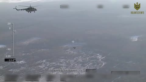 Ukrainian Helicopter Tracks and Shoots Down Russian Shaheed