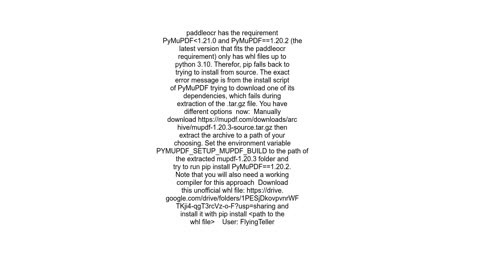 How can I fix the &#39;Error in PyMuPDF&#39; when installing paddleocr with pip