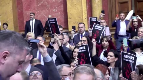 Serbia lawmakers brawl over deadly station roof collapse
