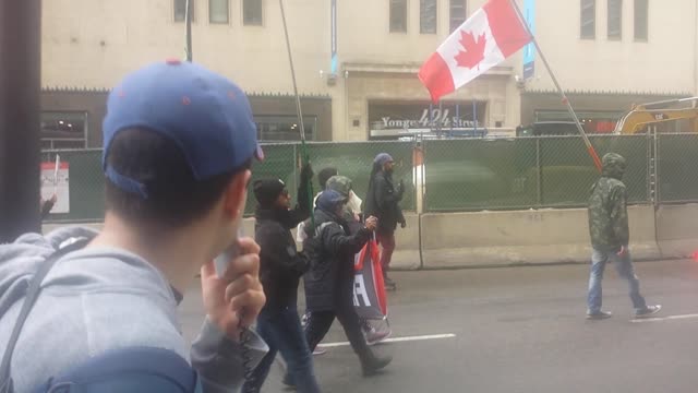 Yonge street march part 1, Queen's Park Freedom gathering - April 9, 2022