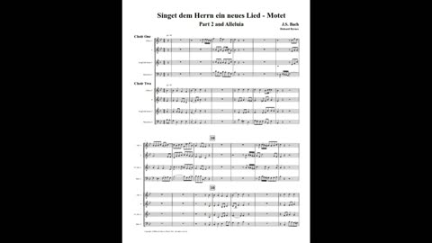 J.S. Bach – Motet: “Singet dem Herrn ein neues Lied”, Part 2 (Double Double-reed Choir)