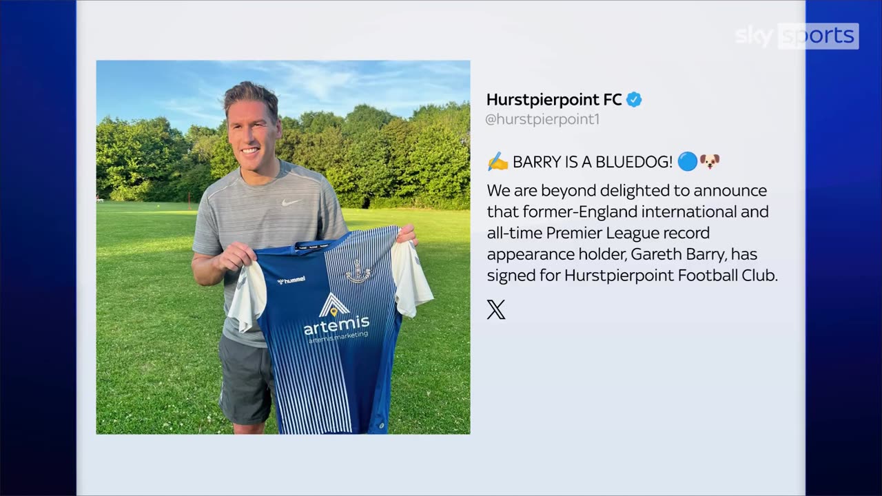 Gareth Barry has come out of retirement to play for Hurstpierpoint FC