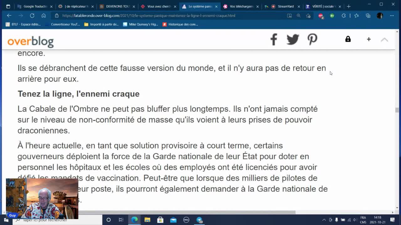 TENEZ BON, L'ENNEMI S'EFFONDRE - 21 Octobre 2021