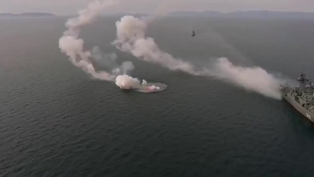 Russian Cruise Missile Spins Out Of Control Before Crashing Near The Destroyer That Launched It