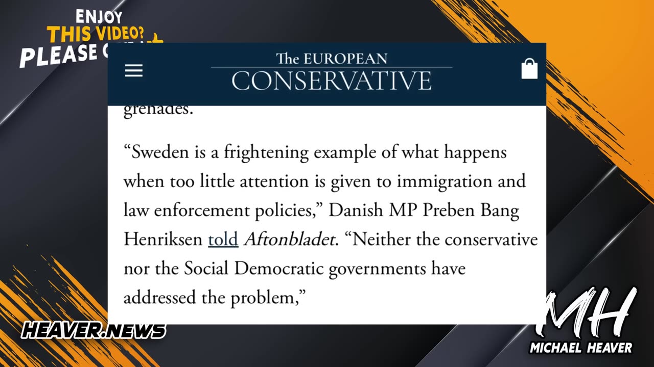 Michael Heaver - Sweden Given DISTURBING Warning - Illegal Migration & Islam Take Over