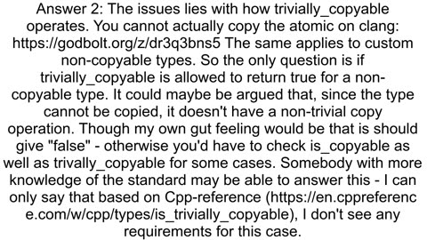 Is stdatomicltboolgt trivially copyable