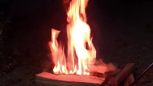 Spacing out on fire at camping