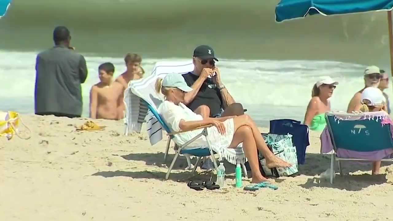 Biden spent today — his 16th straight day on vacation — lounging on the beach.