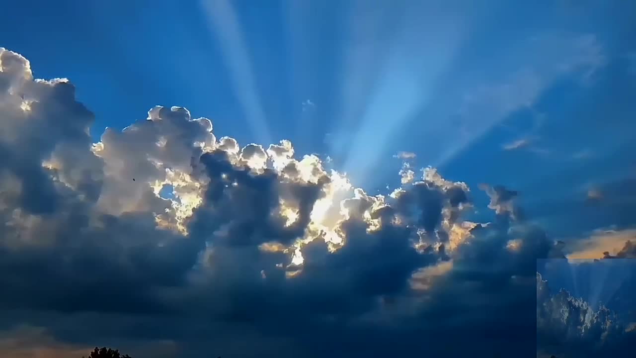 The blue sky and white clouds