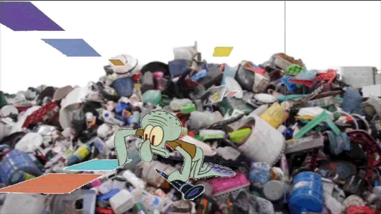 Squidward Is Playing With Tiles On Trash Mountain 🏔️