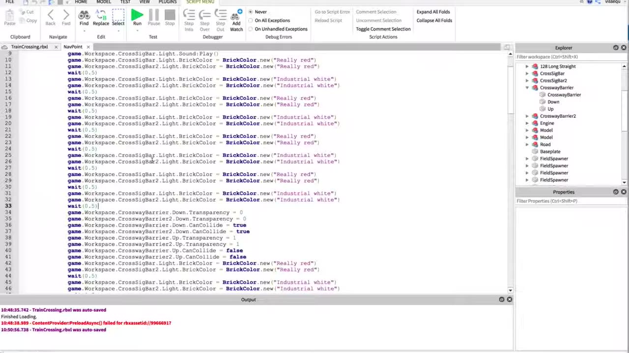 Working Train Crossing and Automated Start and Stop