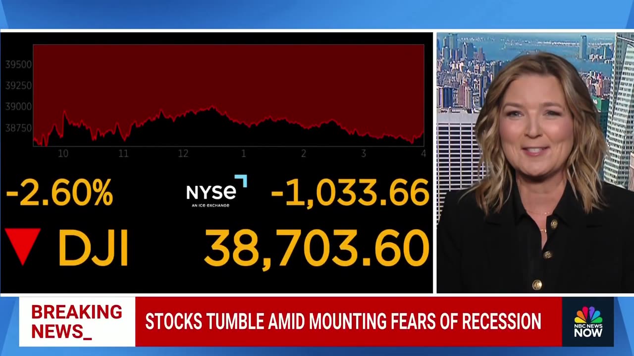 Stock market tumbles at close amid fears of economic slowdown