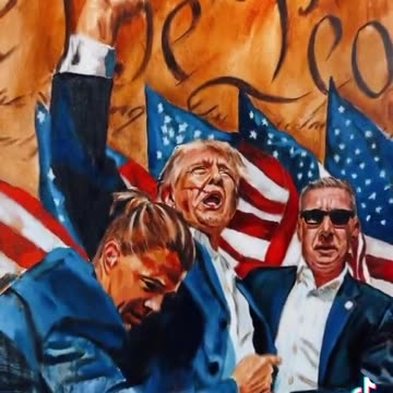 An artist paints Trump