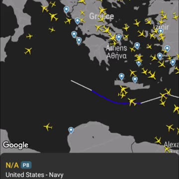 P8 CIRCLING MEDITERRANEAN SEARCHING FOR SUBS AIDING GERALD FORD BATTLE GROUP OCT 14 23 8 PM CEN