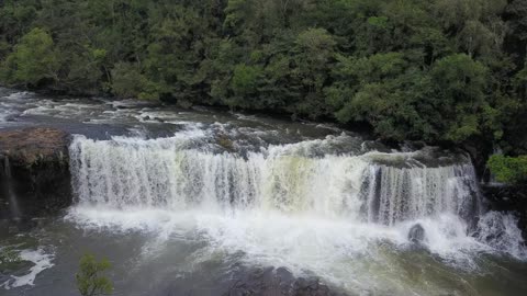a small waterfall of water